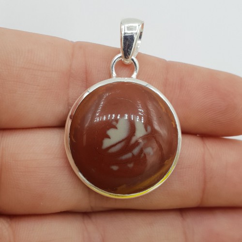 Zilveren hanger met ronde Noreena Jaspis
