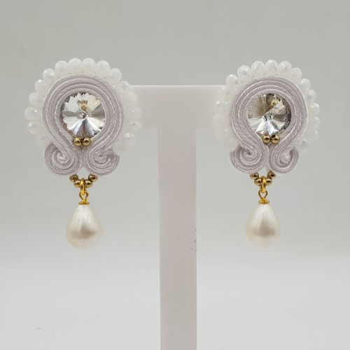 Vergulde oorbellen handgemaakte hanger met Parel