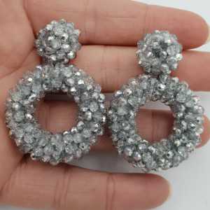 Glassberry oorbellen open ring zilver