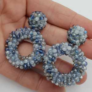 Glassberry oorbellen open ring blauw