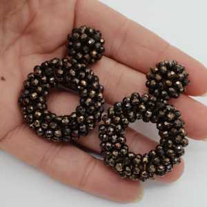 Glassberry oorbellen open ring chocolade bruin