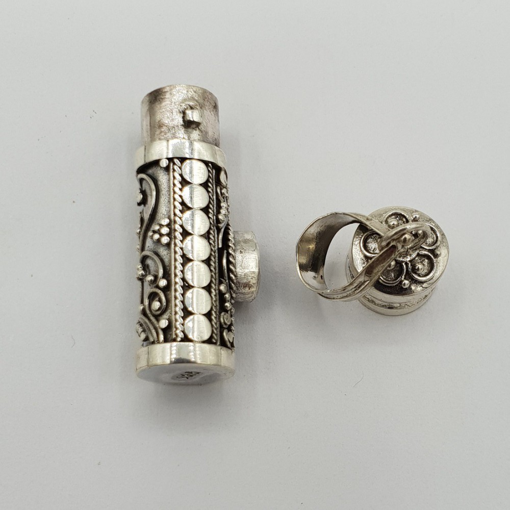 Zilveren parfumhanger / ashanger met ronde Granaat small