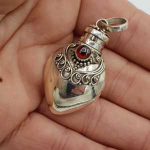 Zilveren parfumhanger / ashanger met Granaat