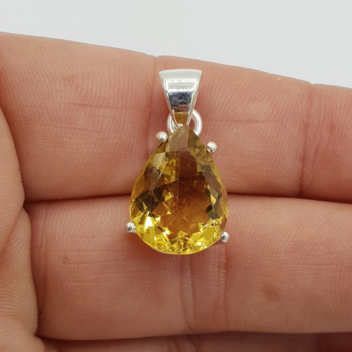 925 Sterling zilveren hanger druppelvormige Honey Quartz