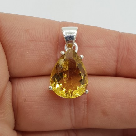 925 Sterling zilveren hanger druppelvormige Honey Quartz
