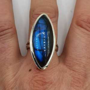 925 Sterling zilveren ring marquise Labradoriet 18.5 mm