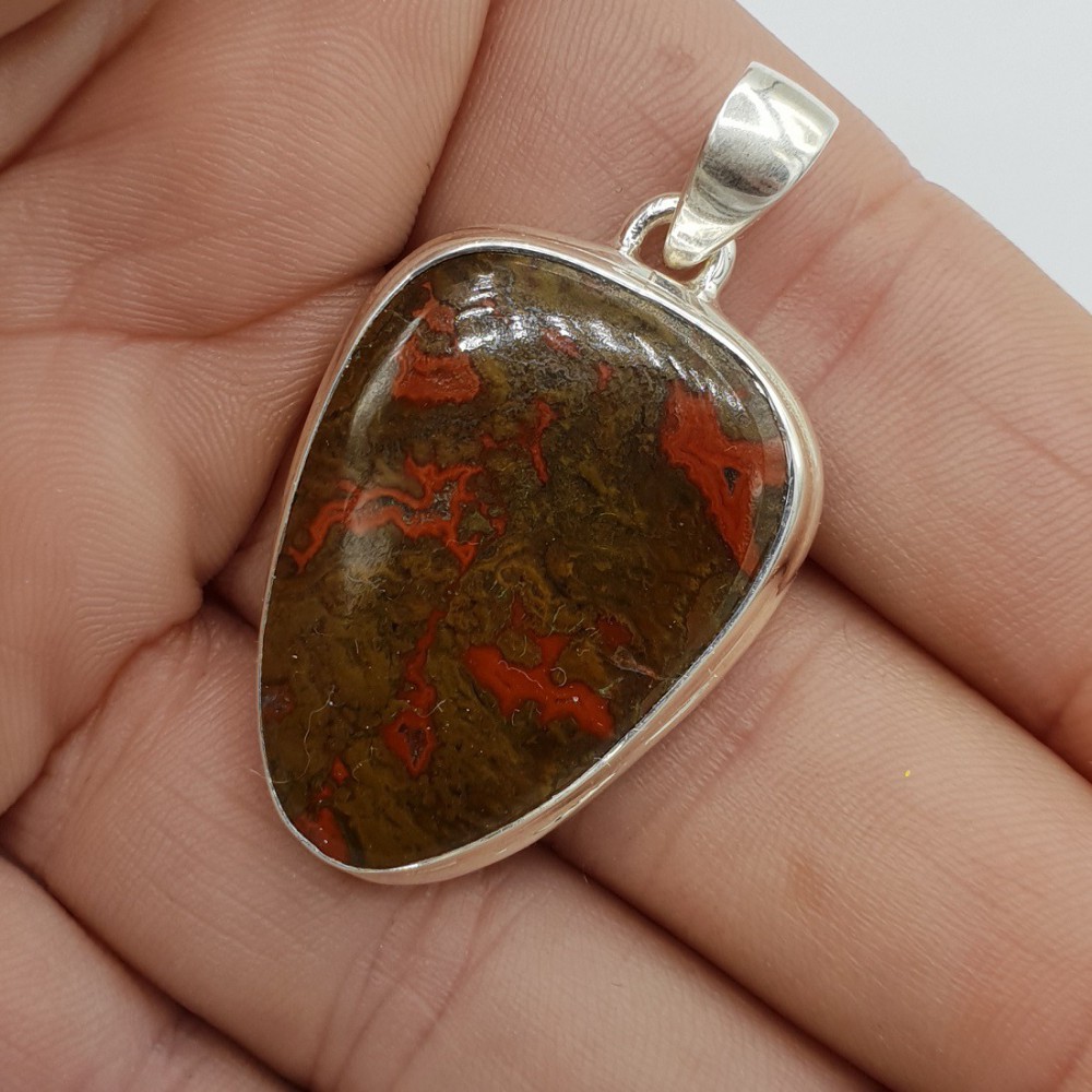 925 Sterling zilveren hanger Seam Agaat