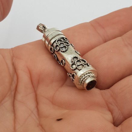 Zilveren parfumhanger / ashanger Granaat medium