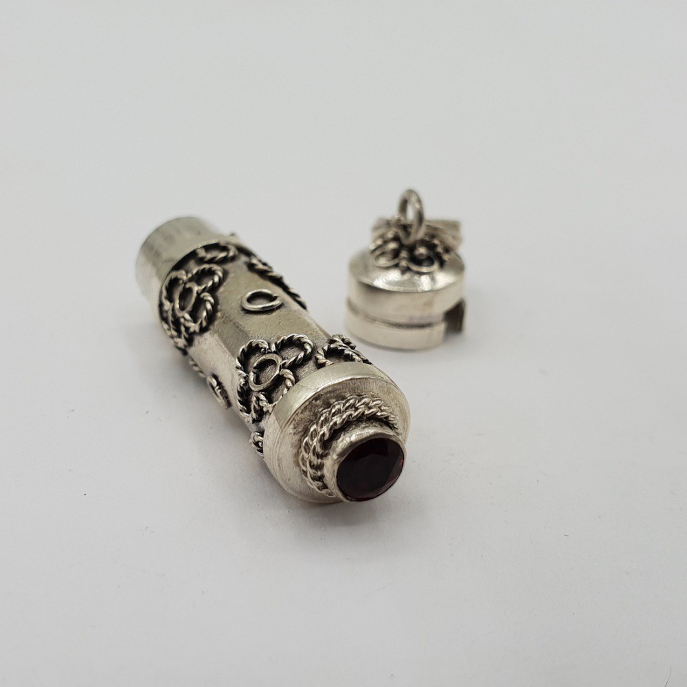 Zilveren parfumhanger / ashanger Granaat medium