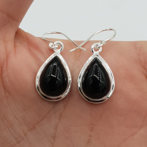 925 Sterling zilveren oorbellen zwarte Onyx