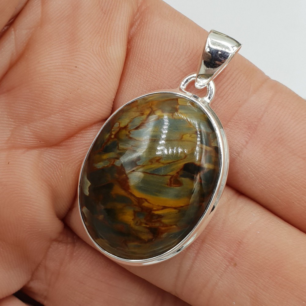 925 Sterling zilveren hanger brede ovale Pietersiet