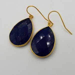 Goud vergulde oorbellen met Lapis Lazuli