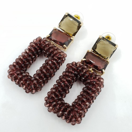 Vergulde oorbellen kristallen en crystal