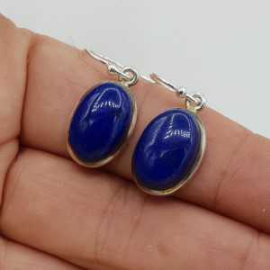 925 Sterling zilveren oorbellen met ovale Lapis Lazuli