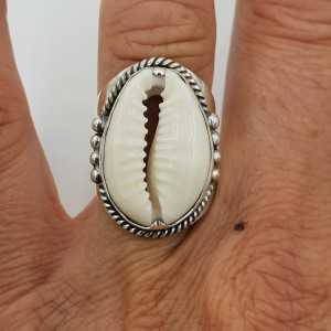 925 Sterling zilveren ring met Cowrie schelp