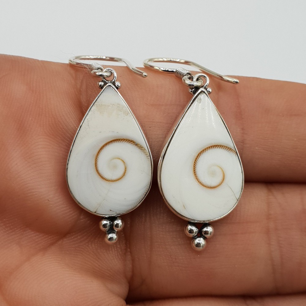 925 Sterling Silber Ohrstecker mit Shiva-shell