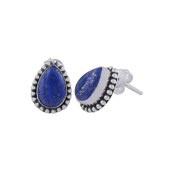 925 Sterling zilveren oorknoppen Lapis Lazuli