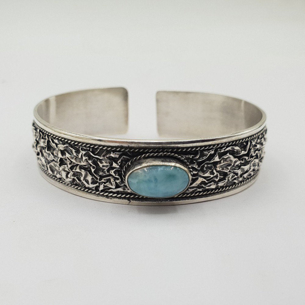 925 Sterling zilveren bangle Larimar