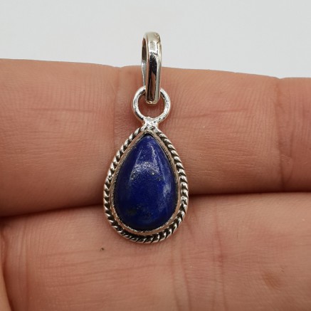 925 Sterling zilveren hanger druppelvormige cabochon Lapis Lazuli