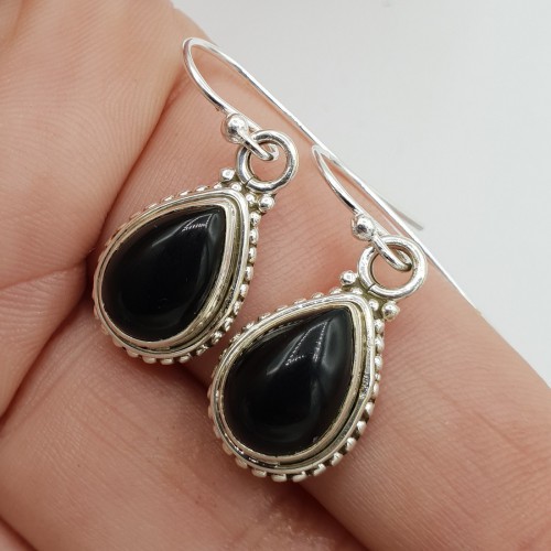 925 Sterling zilveren oorbellen zwarte Onyx