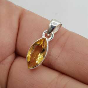 Silver pendant set with marquise Citrine