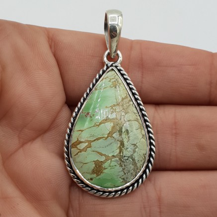 925 Sterling zilveren hanger gezet met Varisciet