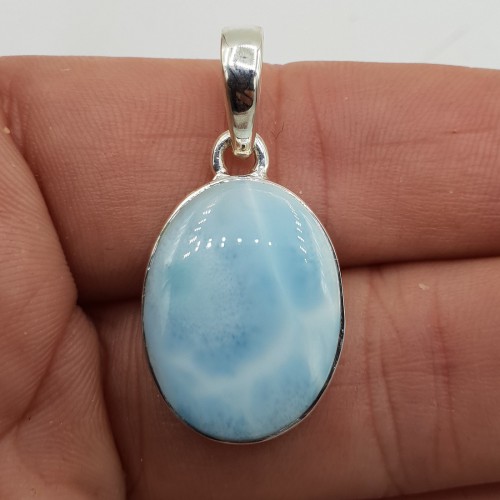 925 Sterling zilveren hanger met ovale Larimar