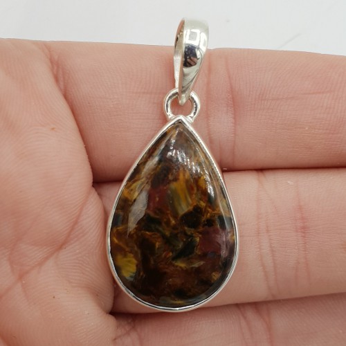 925 Sterling zilveren hanger met druppelvormige Pietersiet