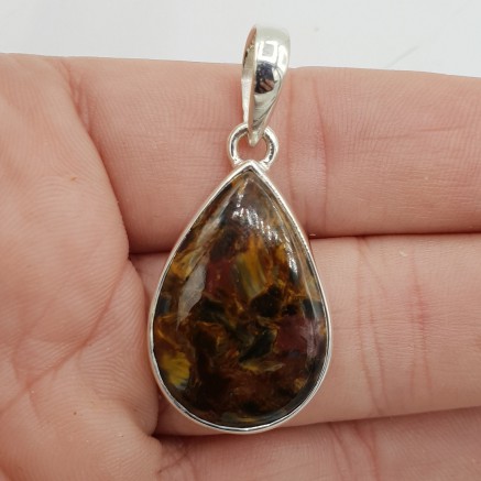 925 Sterling zilveren hanger met druppelvormige Pietersiet