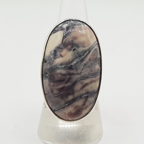 925 Sterling zilveren ring Porselein Jaspis 17 mm