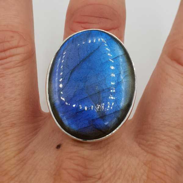 925 Sterling zilveren ring met Labradoriet verstelbaar