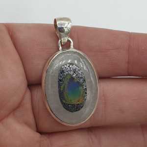 925 Sterling zilveren hanger met Ethiopische Opaal in Quartz