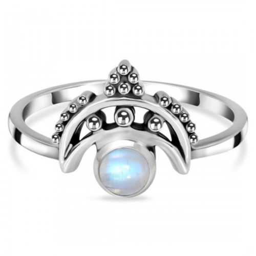 925 Sterling zilveren ring regenboog Maansteen