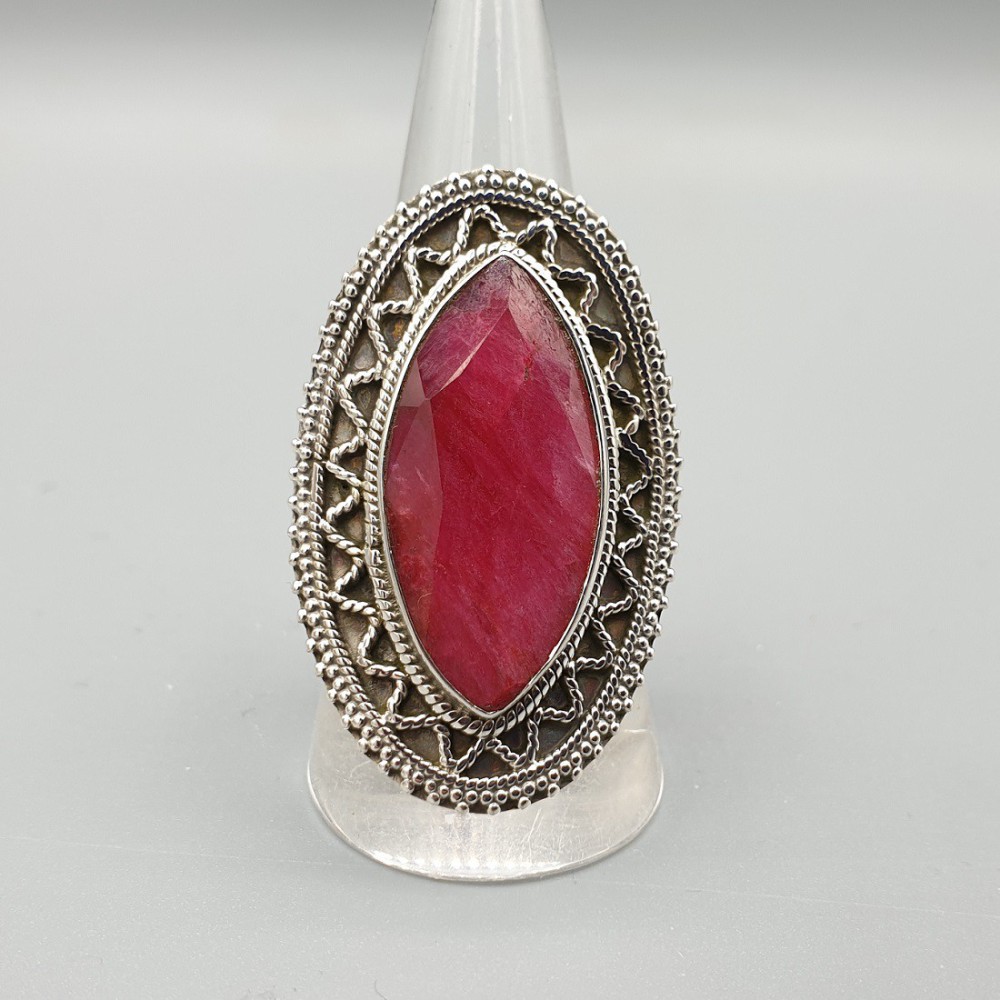 925 Sterling zilveren ring met marquise Robijn