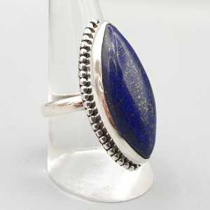 925 Sterling zilveren ring marquise Lapis Lazuli 18.5 mm