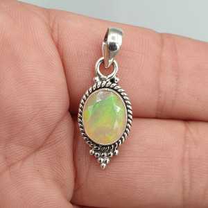 925 Sterling zilveren hanger ovale Ethiopische Opaal