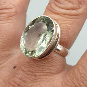 925 Sterling zilveren ring groene Amethist 18.5 mm