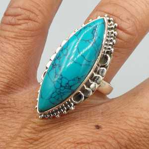 925 Sterling zilveren ring marquise Turkoois 17.3 mm