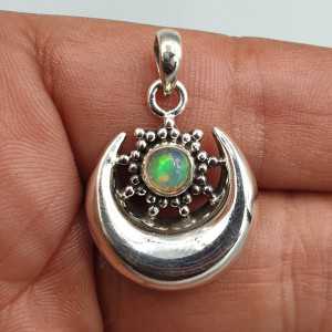 925 Sterling zilveren hanger ronde Ethiopische Opaal