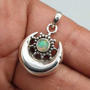 925 Sterling zilveren hanger ronde Ethiopische Opaal