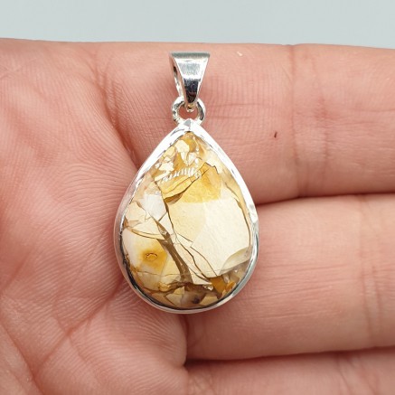 925 Sterling zilveren hanger druppelvormige Mookaiet