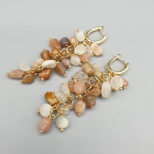 Vergulde oorbellen met Maansteentjes