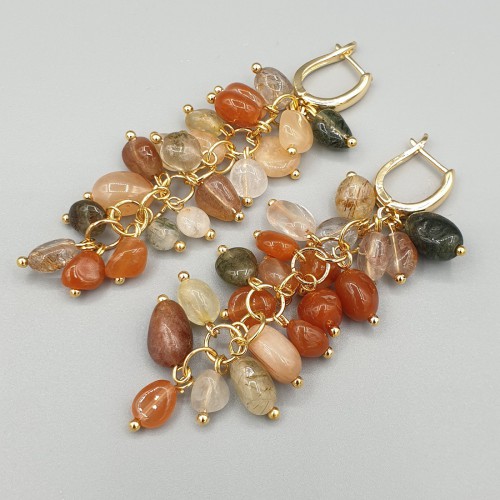 Vergulde oorbellen Edelsteentjes