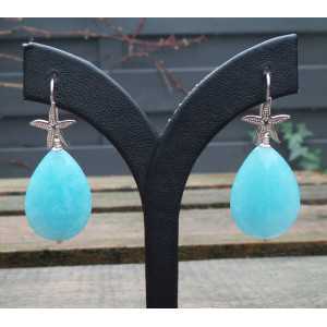Silver earrings with Amazonite briolet
