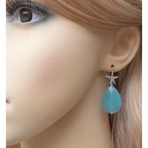 Silver earrings with Amazonite briolet