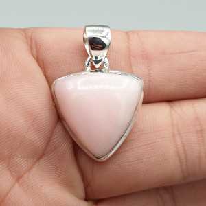 925 Sterling zilveren hanger driehoekige roze Opaal