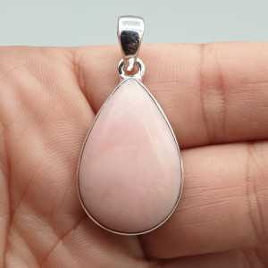 925 Sterling zilveren hanger druppelvormige roze Opaal