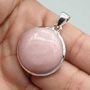 925 Sterling zilveren hanger ronde roze Opaal