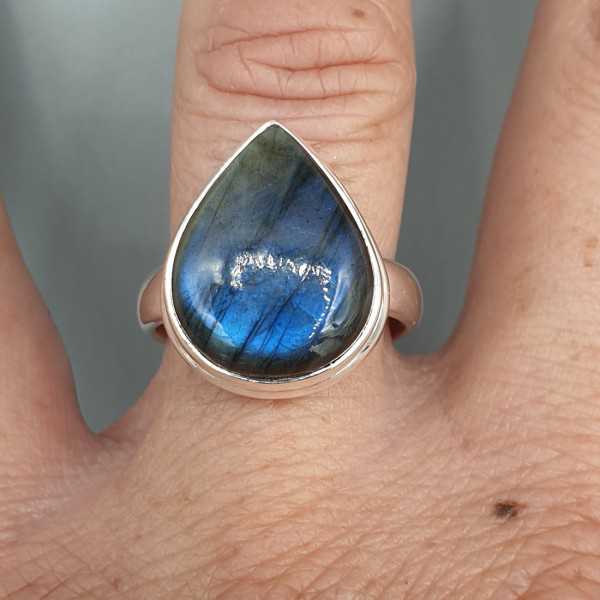925 Sterling zilveren ring Labradoriet 17.5 mm