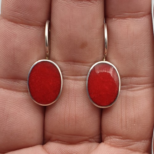 925 Sterling zilveren oorbellen Koraal